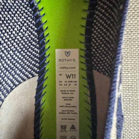 Rothy's Blue and White Patterned Flats - Picture 5 of 6